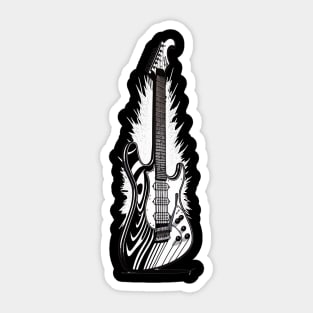 Retro Guitar Gift Guitarist Rock Concert Festival Guitar Sticker